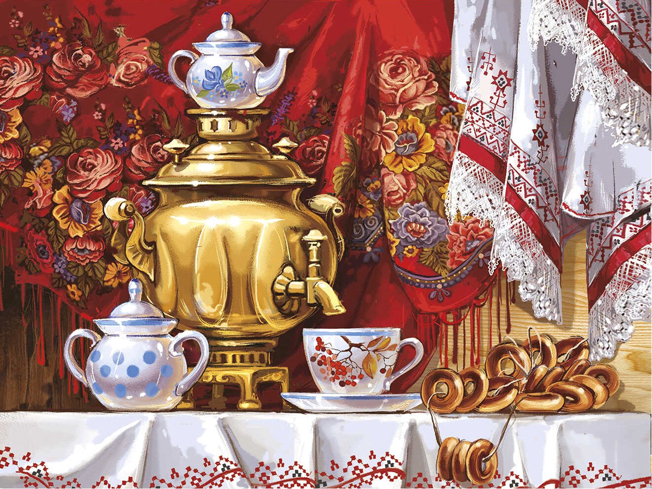 

Алмазная мозаика Феникс+ Чаепитие с самоваром 59813