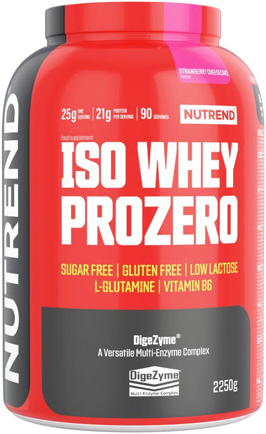 Протеин сывороточный (изолят) Nutrend Iso Whey Prozero (2250г, клубничный чизкейк)