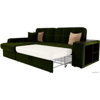 Угловой диван Лига диванов Брюссель 29387 (левый, микровельвет, зеленый)
