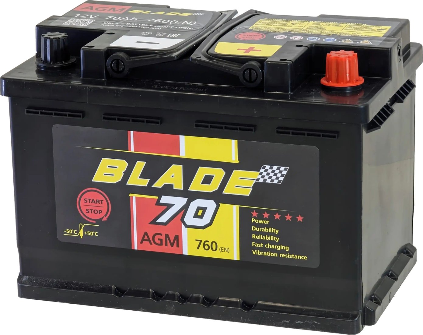 

Автомобильный аккумулятор Blade AGM 70 R+ (70 А·ч)