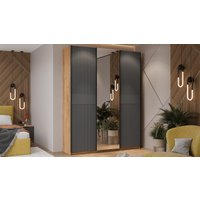 Шкаф-купе Трия Оскар Хилтон Т2 1800 271107 (ручка черная/дуб крафт золотой/графит матовый)