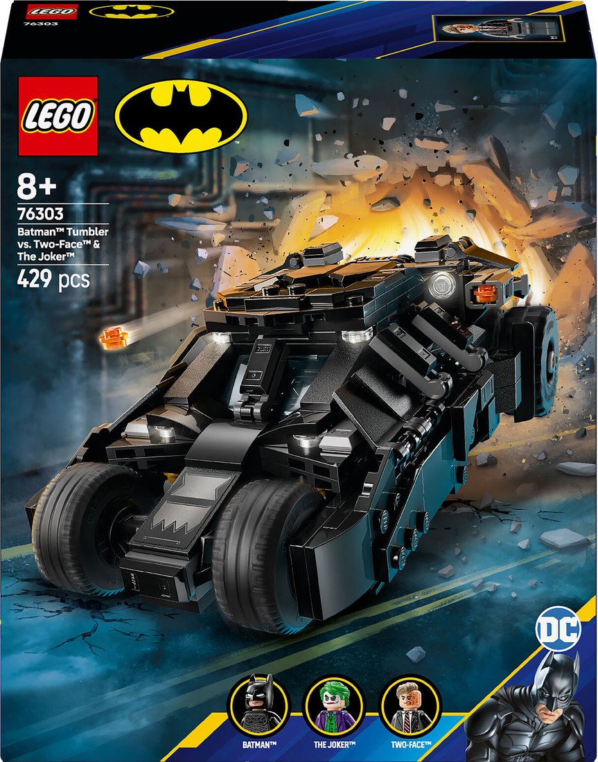 

Конструктор LEGO Batman 76303 Бэтмен на Тумблере против Двуликого и Джокера