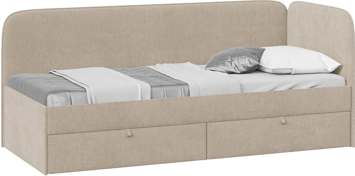 Кровать-тахта Трия Молли 800 тип 1 (микровелюр Scandi Cream 03)