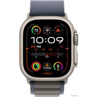 Умные часы Apple Watch Ultra 2 LTE 49 мм (титановый корпус, титановый/синий, текстильный ремешок размера L)