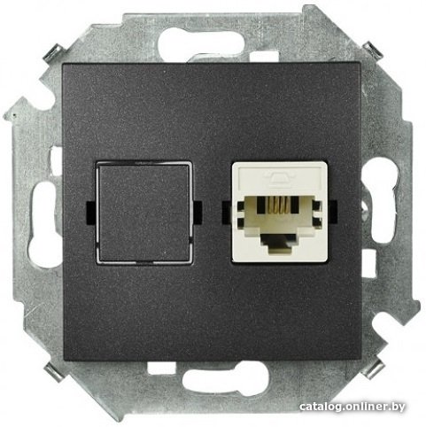 Розетка телефонная Simon 15 1591480-038 (графит)