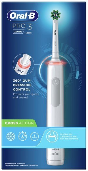 

Электрическая зубная щетка Oral-B Pro 3 3000 Cross Action D505.513.3 (белый) 4210201289234