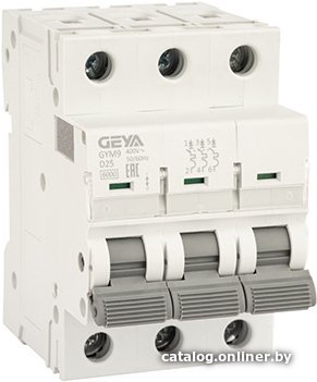 Выключатель автоматический GEYA GYM9 3P 25А D 6кА GYM93P25D