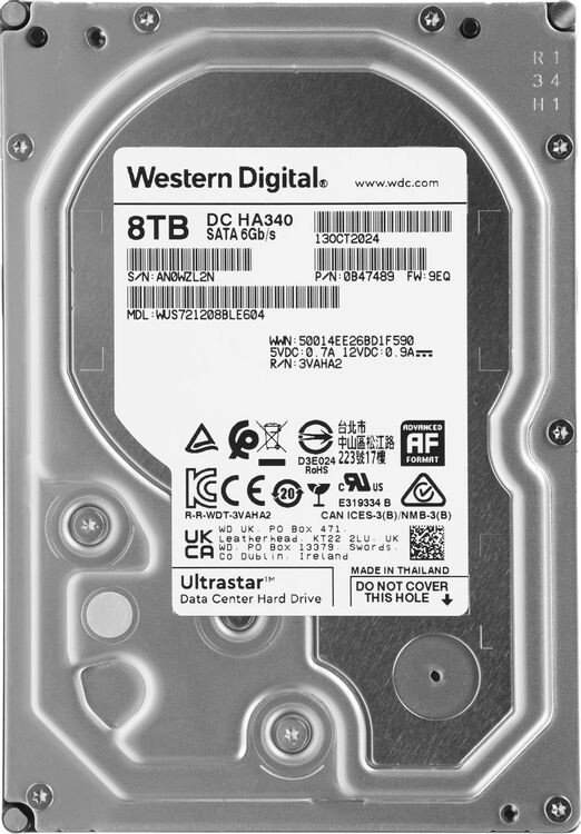 Жесткий диск WD Ultrastar DC HA340 8TB WUS721208BLE6L4