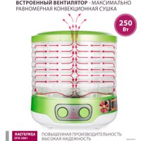Сушилка для овощей и фруктов Мастерица EFD-3061 (зеленый перламутр)