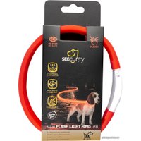 Ошейник Duvo Plus 13683/DV силиконовый, светящийся (красный)