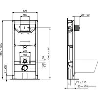 Инсталляция для унитаза Ideal Standard Esedra Aquablade + кнопка Olias M1 (хром) T387301
