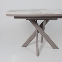 Кухонный стол Мамадома Leonel-130 раздвижной 130-165х85 (pandora gloss st cer/капучино)