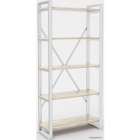 Стеллаж Hype Mebel Стандарт-2 80x200 (белый/древесина белая)