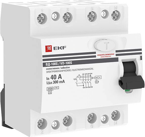 

Устройство защитного отключения EKF PROxima elcb-4-40-300S-em-pro