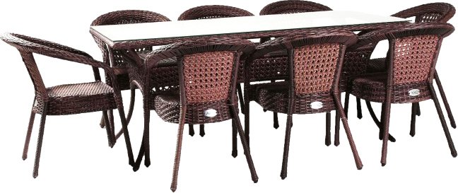 

Обеденная группа Aiko Rattan Deco 8 (шоколад)