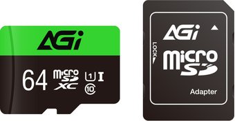 AGI TF138 microSDXC AGI064GU1TF138 64GB (с адаптером)