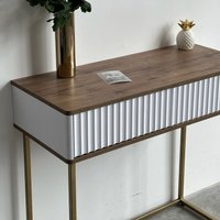 Туалетный столик без зеркала Shtabe Royal 5011 эко (дуб веллингтон/золото)