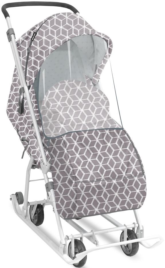 

Санки-коляска Nika Наши детки 3-1К (с ромбиками серый)