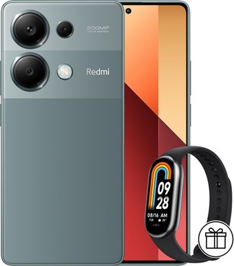 Xiaomi Redmi Note 13 Pro 4G 8GB/128GB с NFC международная версия (зеленый лес) и Xiaomi Smart Band 8 (серый) по акции