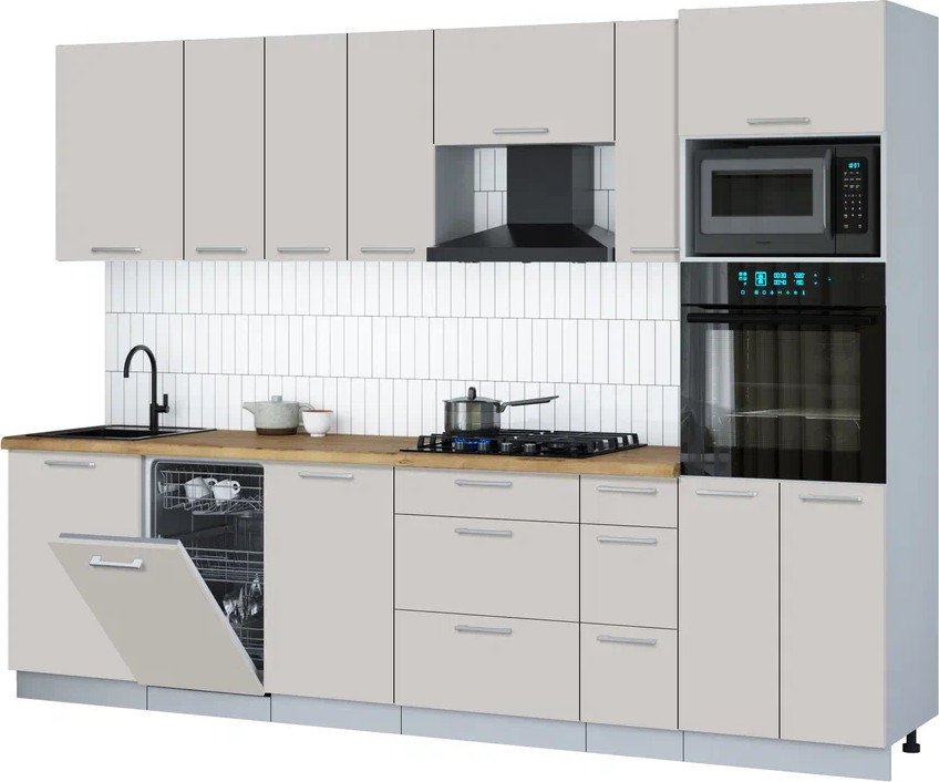 

Готовая кухня Интерлиния Мила Gloss 2.9-ПМ3 (кашемир/кашемир/дуб бунратти)