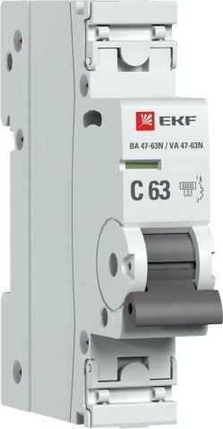 

Выключатель автоматический EKF PROxima ВА 47-63N 1P 63А (C) 6кА M636163C