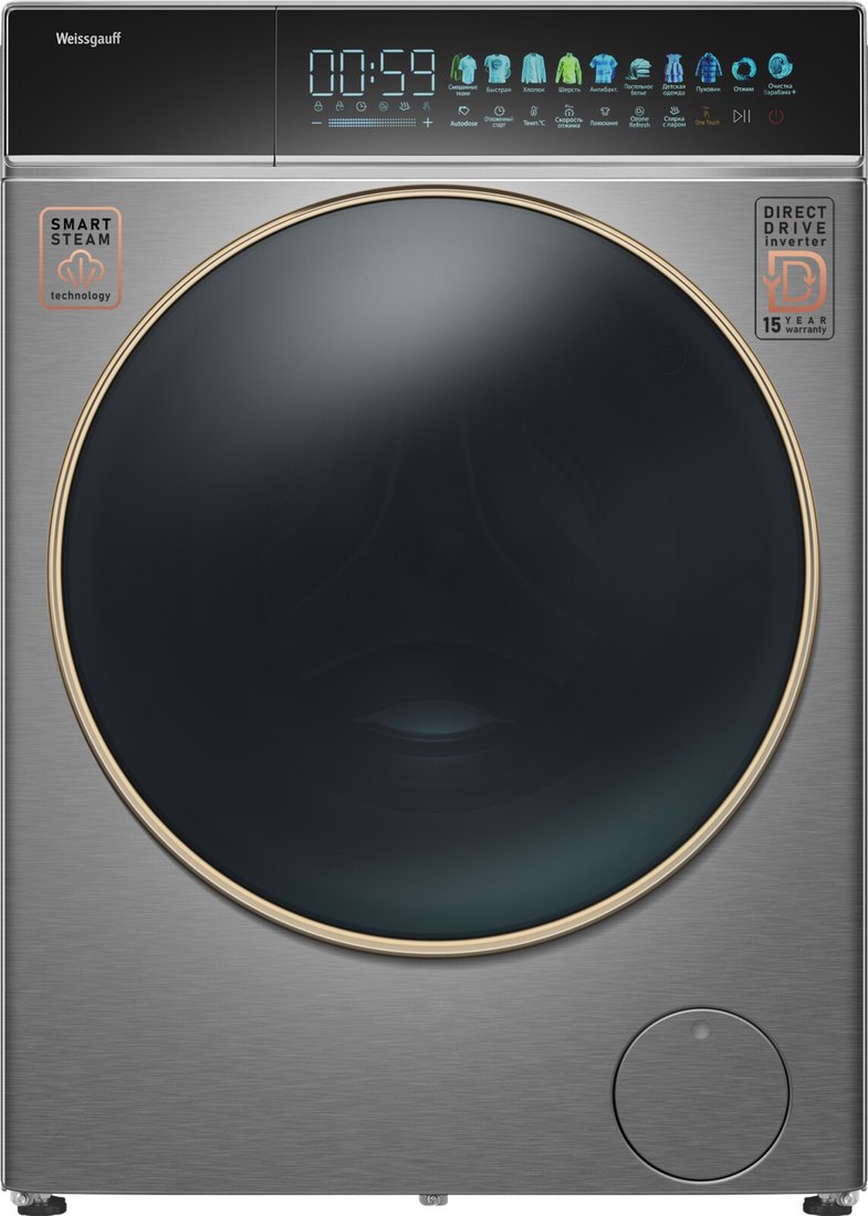 Стиральная машина Weissgauff WM 58411 Direct Drive Inverter Premium Steam Steel