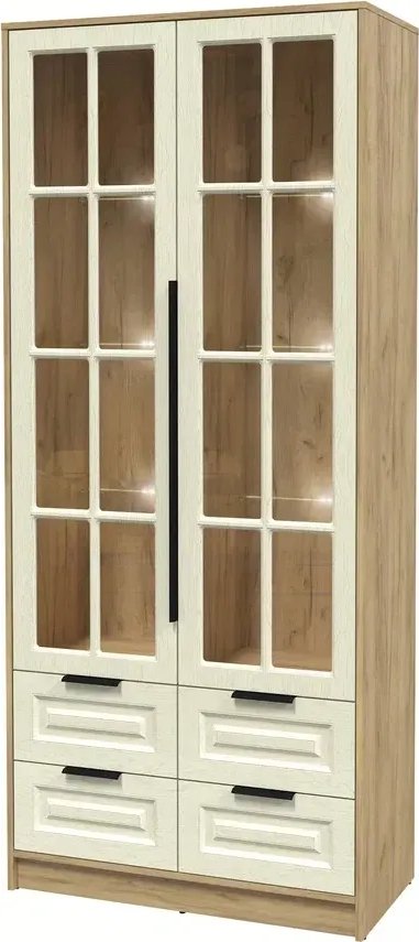 

Шкаф-витрина Интерлиния Концепт КТ-ШВ2 с подсветкой Деко (дуб золотой/дуб снежный)