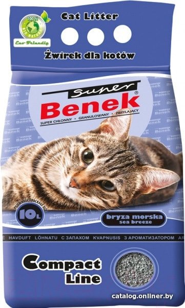 Наполнитель для туалета Super Benek Compact Sea Breeze 10 л