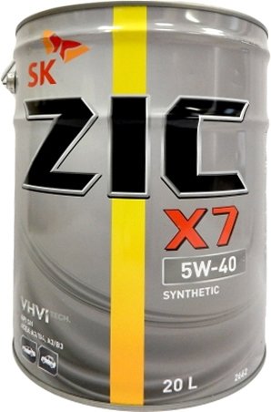 

Моторное масло ZIC X7 5W-40 20л