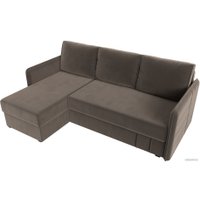 Угловой диван Лига диванов Слим левый (велюр коричневый)