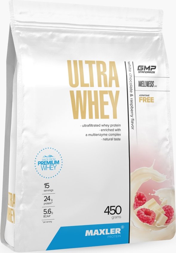 

Протеин комплексный Maxler Ultra Whey (белый шоколад/малина, 450г)