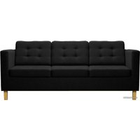 Диван Brioli Дилли клетка Д трехместный (рогожка, J22 графит/светлые ножки)