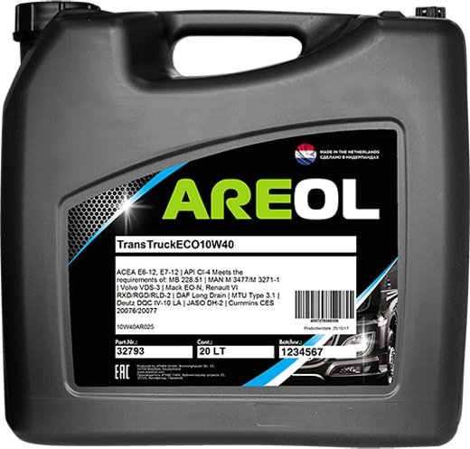 

Моторное масло Areol Trans Truck Eco 10W-40 20л