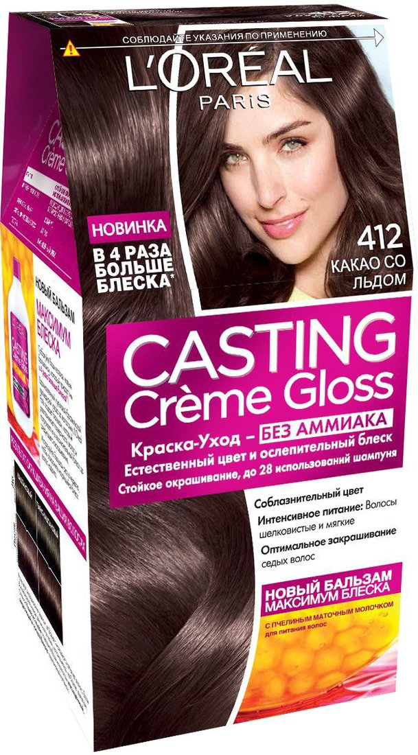 

Крем-краска для волос L'Oreal Casting Creme Gloss 412 Какао со льдом