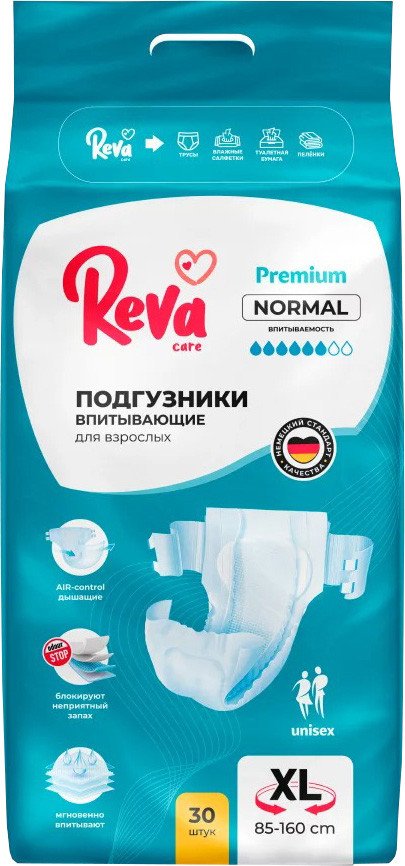 

Подгузники для взрослых Reva Care Normal XL (30 шт)