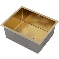 Кухонная мойка Roxen Uno 560210-54G-V золото/текстурная PVD покрытие (с ролл-матом и дозатором)