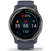 Умные часы Garmin Venu 2 (нержавеющая сталь/синий гранит)