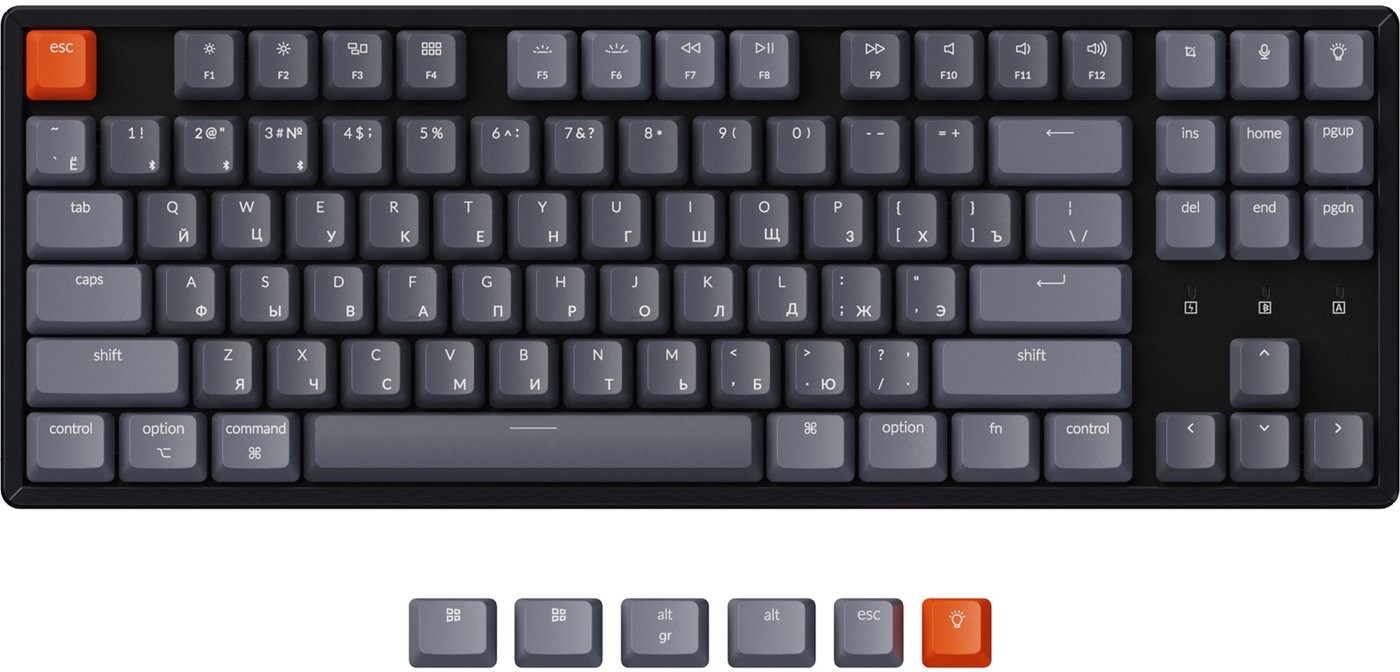 

Клавиатура Keychron K8 RGB K8-J2-RU (Gateron G Pro Blue)