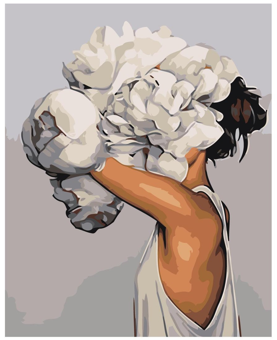 

Картина по номерам SLAVINA Девушка с пионами Z-AB249