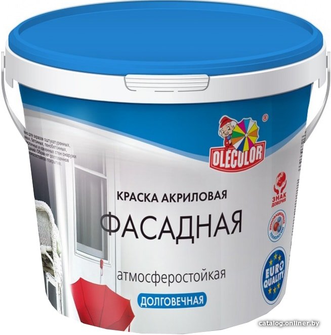 Краска Olecolor Водно-диспрессионная фасадная 7 кг (супербелый)