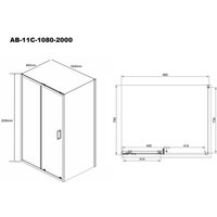 Душевой уголок Aquabath AB-11C-1080-2000-GY