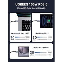 Кабель Ugreen US561 35087USB Type-C - USB Type-C x3 (1.5 м, черный)