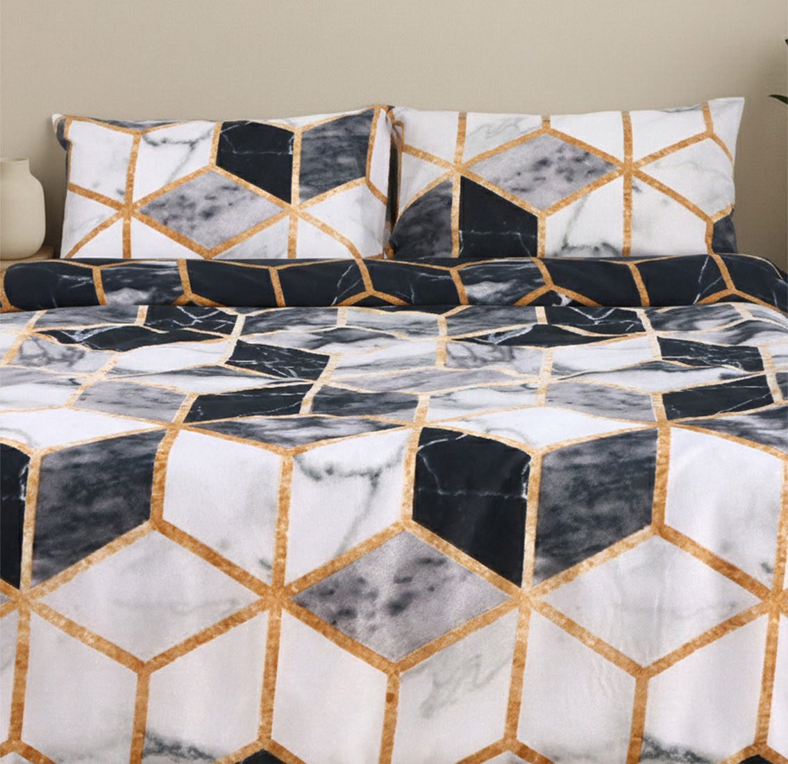 

2-спальный комплект постельного белья Экономь и Я 2сп 10883036 (черный/белый)