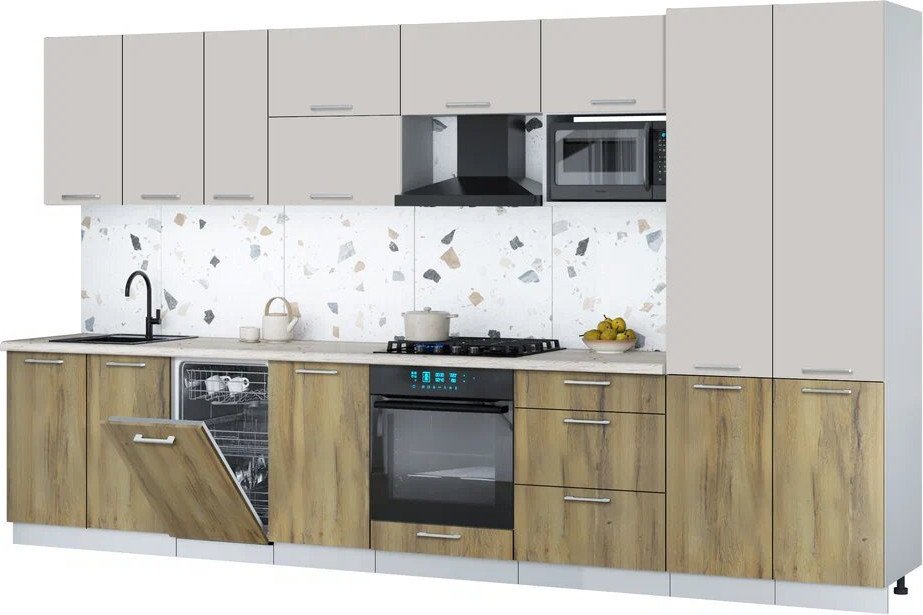 

Готовая кухня Интерлиния Мила Gloss 3.7-ПМ4 (дуб вотан/кашемир/бискайская сосна)