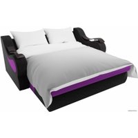Диван Лига диванов Меркурий 100347 160 см (микровельвет, фиолетовый/черный)