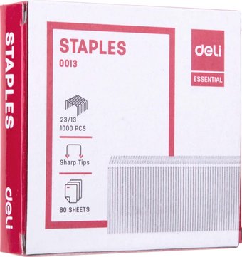 Скобы канцелярские Deli Essential №23/13 0013 (1000 шт)