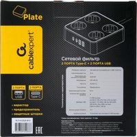 Сетевой фильтр Cablexpert PLT-4-C2U2-W-2