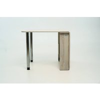 Стол-книга Stoloff Мечта 1600x850 (сосна лофт, опоры вкручиваемые, углы закругленные с роликами и ручками)