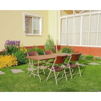 Стул Calviano Складной пластиковый ротанг (коричневый)