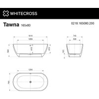 Ванна Whitecross Tawna 165x80 0218.165080.200 (белый матовый) в Лиде